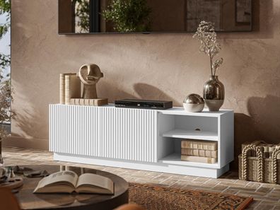 TV-Lowboard Liverti 150 2D Stilvoll Wohnzimmer, Lowboard mit zwei Drehtüren