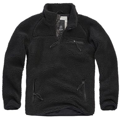 Brandit Jacke Teddyfleece Troyer in Black