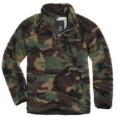 Brandit Jacke Teddyfleece Troyer in Woodland