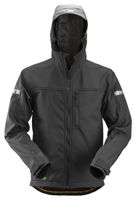 Snickers AllroundWork Softshell Arbeitsjacke m. Kapuze Schwarz
