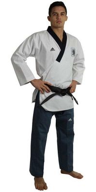 adidas Poomsae Taekwondoanzug Männer Weiß/dunkel Blau