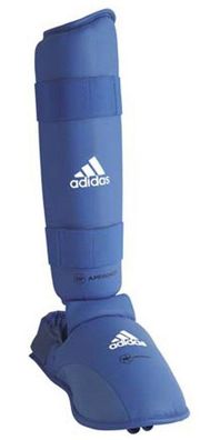 adidas WKF Schienbeinschutz mit abnehmbarem Fuß Blau