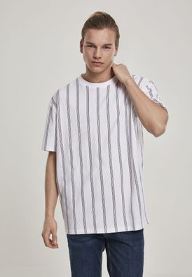 Urban Classics T-Shirt Heavy Oversized AOP Stripe Tee White/Navy