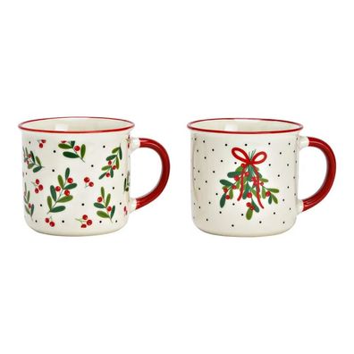 Weihnachtliche Tassen aus Porzellan 2er-Set