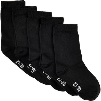 Minymo Kinder Socken Ankle Sock Solid (5-Pack) Black