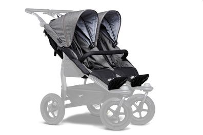 TFK Ersatzbezug (Sitz und Verdeck) für Duo Kinderwagen, Premium-Grau
