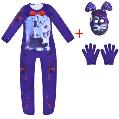 Five& Nights at Freddy"s Kinder Bodysuit Cosplay Kostum Halloween Maske Jumpsuit
