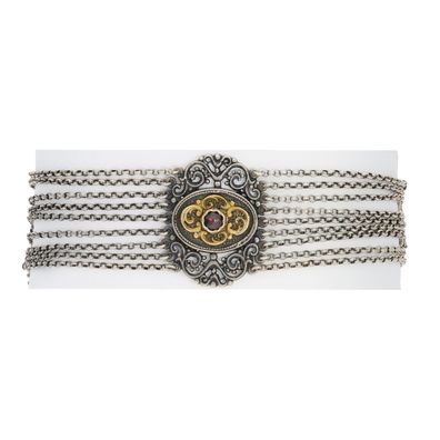 Second Hand Kropfkette 835 Silber mit Granat 25324983 getragen, wie neu