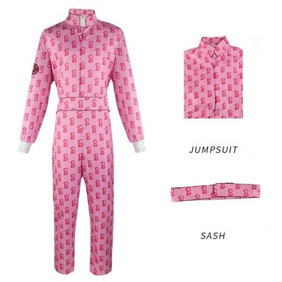 Herren Barbie Ken Cosplay Kostum Jumpsuit Gurtel Halloween Fasching Karneval