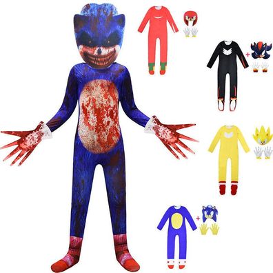 Kinder Cosplay Kostum Sonic The Hedgehog Jumpsuit Kostum Halloween Set Geschenk