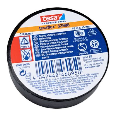 Isolierband | tesaflex 53988 | Schwarz | 15mm | 10m