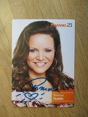 Channel 21 Fernsehmoderatorin Ramona Hudalla - handsigniertes Autogramm!!!
