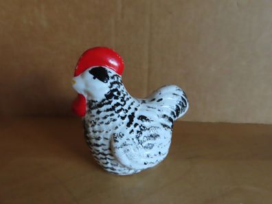 Figur Huhn Hahn als Salzstreuer weiß schwarz ca. 7,5 cm H