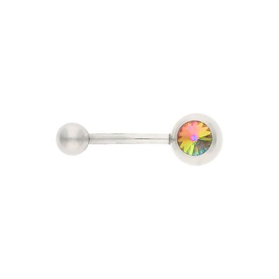 JuwelmaLux Bauchnabelpiercing Edelstahl mit synth. Zirkonia rosa-bunt JL30-01-2037
