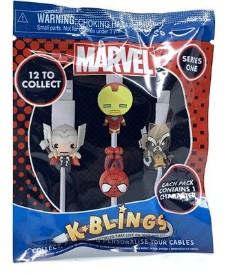 K-Blings - Marvel Kabel-Clip Sammelfigur Sammeln Sammler Ladekabel Figur Kinder