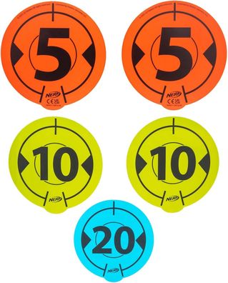 Jazwares - Nerf Zielscheiben - Wall-to-Wall Targets (5er Pack) Wandziele Pistole