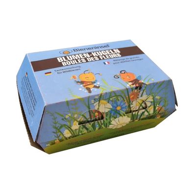 Vedes 102022 - Bieneninsel - Blumen-Kugeln, 6er Pack im Eierkarton Samenmischung