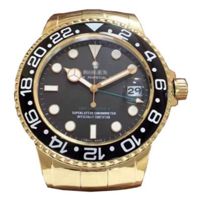 Wanduhr Rolex GMT-Master 2 Schwarz Gold 39 cm Moderne Luxus Uhr
