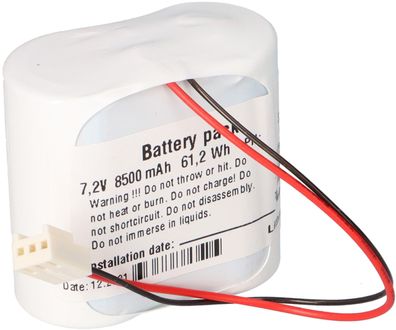 Lithium Batteriepack mit Kabel und Molex Stecker 2x Baby C Zellen 7,2V 8500mAh