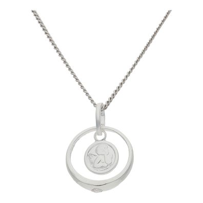 JuwelmaLux Taufring Schutzengel 925/000 Sterling Silber mit synth. Zirkonia JL16-02-0