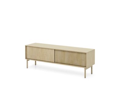 BETTSO AVIRO RTV Schrank mit geriffelter Oberfläche - leichtes Design Eiche Cremona