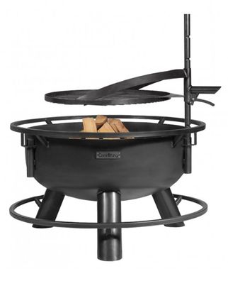 Multifunktionale Feuerschale Bandito D 80 cm Grillschale mit 1 drehbarem Rost Stahl