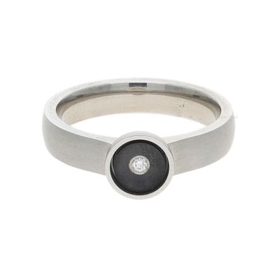 Ernstes Design Ring R522 Edelstahl mit Brillant