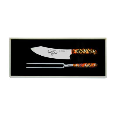 Giesser Küchenmesser Tranchiermesser Tranchierset Premiumcut 2er Spicy Orange