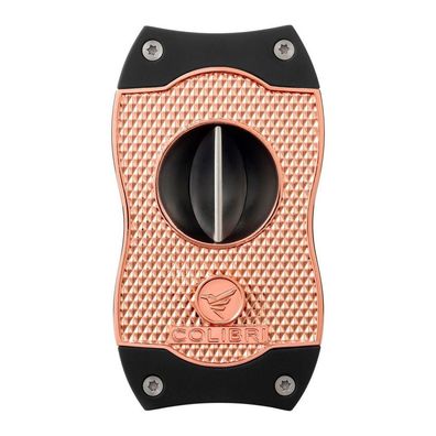 Colibri Zigarrenschneider (Diamond V-Cut / Kerbschnitt) rosegold/schwarz