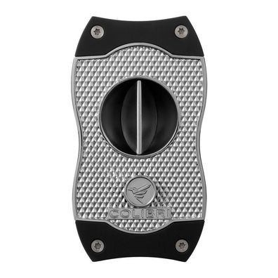 Colibri Zigarrenschneider (Diamond V-Cut / Kerbschnitt) chrom/schwarz