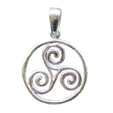 Anhänger Triskele IM KREIS keltisch 2 cm Silber 925er 2,5g Symbolschmuck Amulett