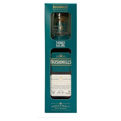 Bushmills Single Malt Irish Whiskey 10 Jahre, 40% Vol. 0,7 l Geschenkset
