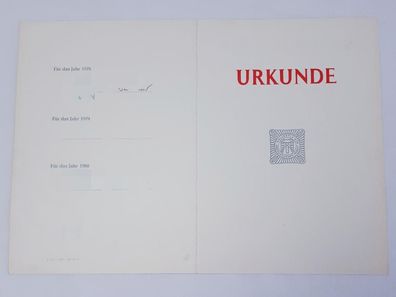 DDR Urkunde Properzi Anlage Kollektiv der sozialistischen Arbeit