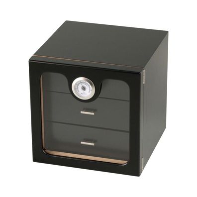 Hauser Humidor Schrank Acrylscheibe, schwarz für ca. 50 Zigarren
