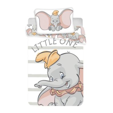 Disney Dumbo Baby-/Kinder-Bettwäsche 100x135 + 40x60 | 100 % Baumwolle | Reißversc