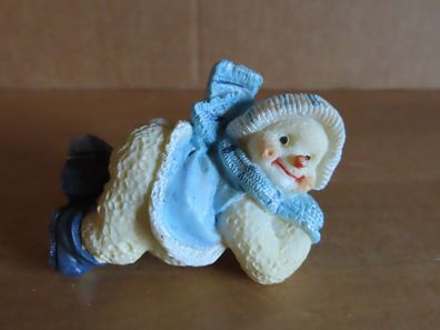 Figur Schneemann Kantenhänger hellblaue Kleidung ca. 4,4 cm H