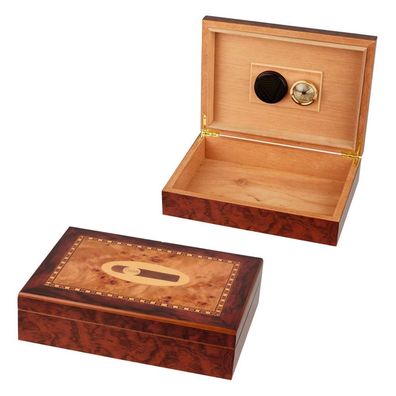 Cigar Humidor Intarsien, Holzdekor für bis zu 20 Zigarren