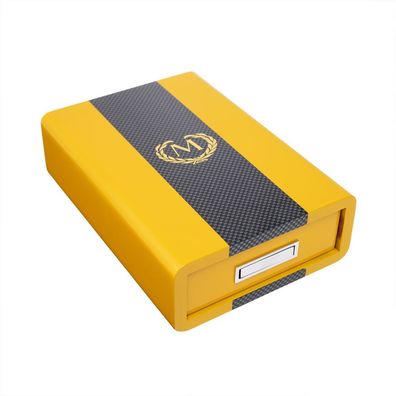 Myon Zigarrenaschenbecher Racing Edition Gelb mit Cutter und Piercer