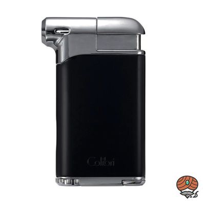 Colibri * Pacific II* Feuerzeug schwarz/chrom mit Pfeifenstopfer