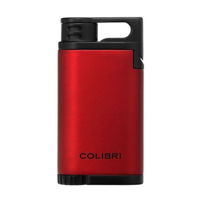 Colibri * Belmont II* Feuerzeug rot/schwarz mit Jet Flame + Füllstandanzeige