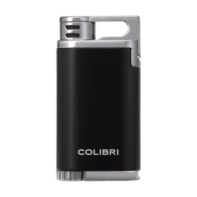 Colibri * Belmont II* Feuerzeug schwarz/chrom mit Jet Flame + Füllstandanzeige