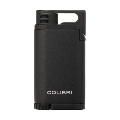Colibri * Belmont II* Feuerzeug schwarz/schwarz mit Jet Flame + Füllstandanzeige