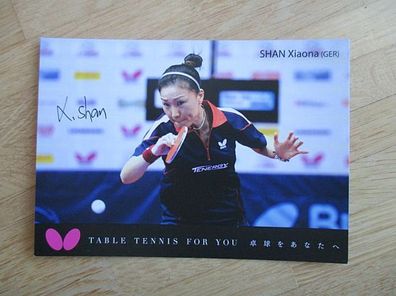 Tischtennis Star Shan Xiaona - handsigniertes Autogramm!!!