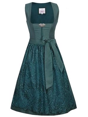 MarJo Dirndl Nadescha 65cm Länge dunkelgrün - Größe: 40