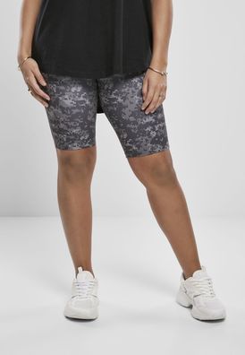 Urban Classics Damen Shorts Ladies High Waist Camo Tech Cycle Shorts Dark Digital