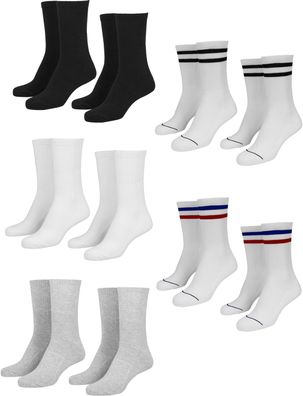 Urban Classics Socken Sporty Socks 10-Pack Black/White/Grey+White/Nvy/Rd+White/Black