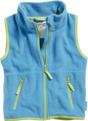 Playshoes Kinder Fleece-Weste farbig abgesetzt aquablau