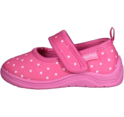 Playshoes Kinder Schuh Hausschuh Punkte Pink