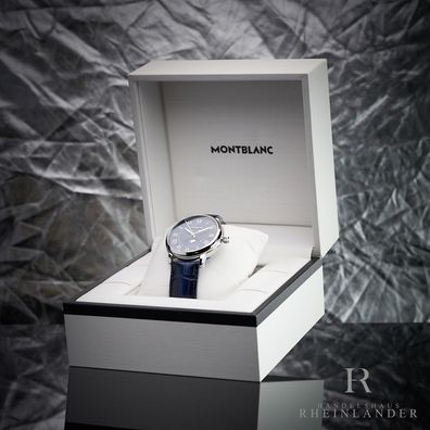 Montblanc Star Legacy Steel Moon Phase 42mm Automatic Blue Watch Uhr 130967