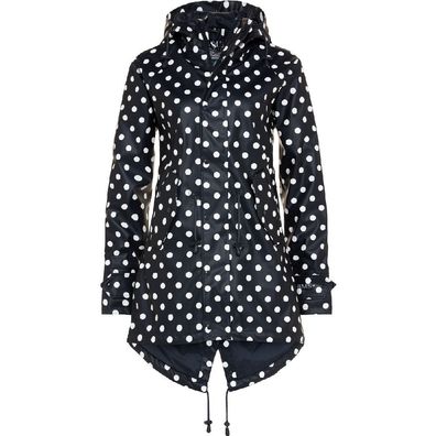 BMS Hafencity Coat -Softskin Marine Mit Weißen Punkten